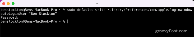 Omogočite samodejno prijavo v sistemu Mac s terminalom