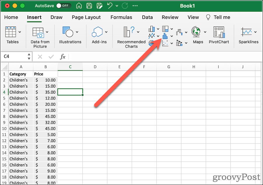 Kako ustvariti okvirni graf v Excelu