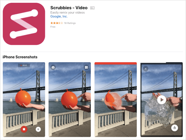 Ustvarite zankaste videoposnetke z aplikacijo Scrubbies.