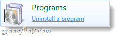odstranite program v operacijskem sistemu Windows 7