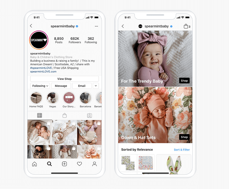 Od poletja v ZDA Instagram Shop omogoča uporabnikom, da neposredno brskajo po izdelkih in raziskujejo zbirke namenski zavihek za nakupovanje, ki ga najdete v raziskovanju Instagram Explore, ki bo uporabnike usmeril neposredno v trgovino ali trgovino blagovne znamke objav.