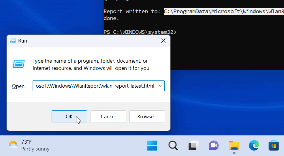 Ustvarite poročilo Wi-Fi v sistemu Windows 11