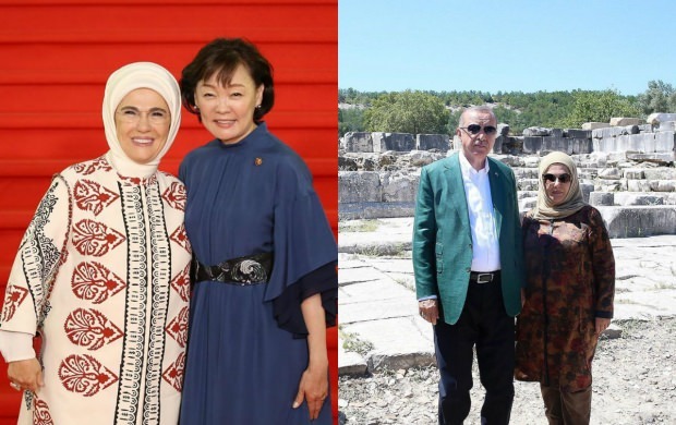 Satelit prve dame Erdogan se prilega v slogu trendovskih šal leta 2019