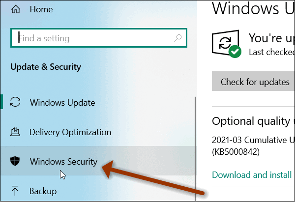 Windows varnost