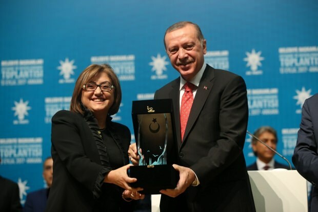 Fatma Şahin in predsednik Recep Tayyip Erdoğan