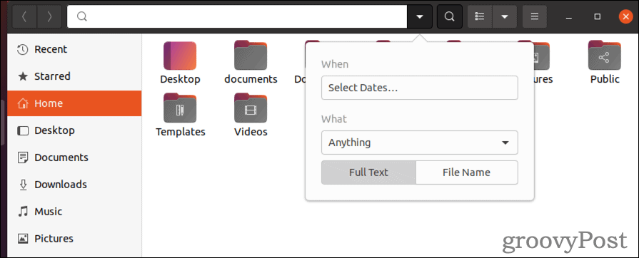 kako poiskati datoteko v linuxu z uporabo GUI