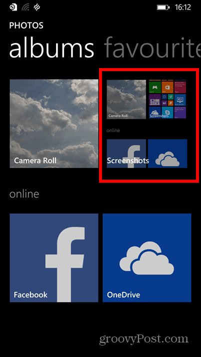 Zaslonski zasloni albumov Windows Phone 8.1