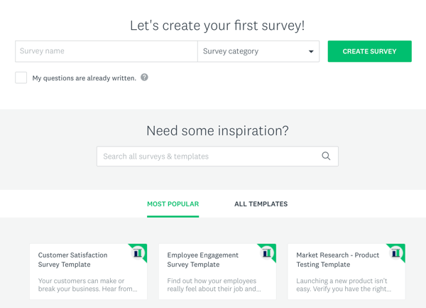 Facebook tehnike oglaševanja, ki prinašajo rezultate, možnosti za ustvarjanje ankete Survey Monkey. 
