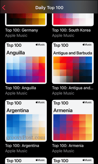 jabolčne glasbene lestvice 100 najboljših držav
