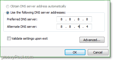 google DNS IP je 8.8.8.8, nadomestni pa 8.8.4.4