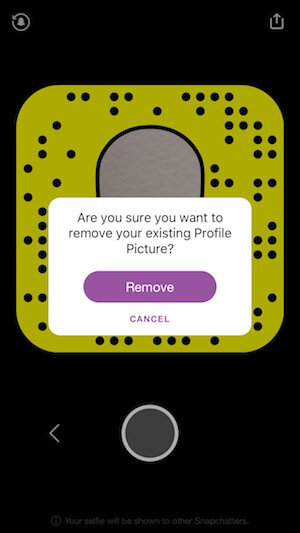 odstranite svoj snapchat selfie