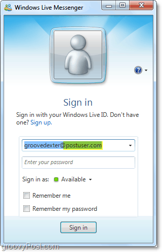 Windows Live Messenger se lahko uporablja z vašim domenskim računom, če ga nastavite