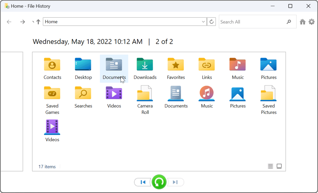 uporabite zgodovino datotek v sistemu Windows 11
