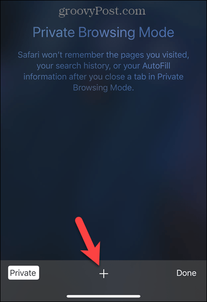 Tapnite ikono plus v brskalniku Safari v sistemu iOS