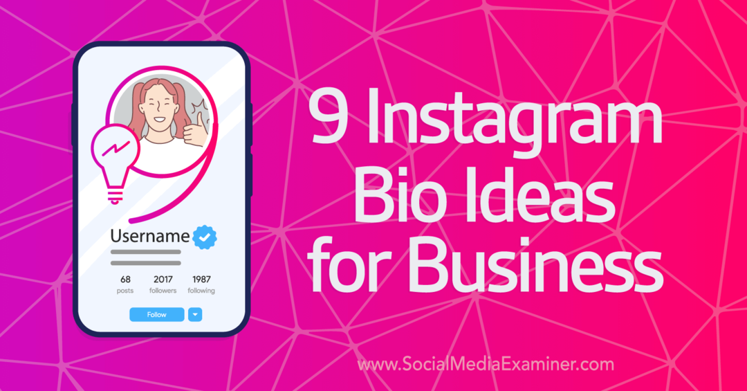 9 Instagram bioloških idej za preiskovalca poslovnih in družbenih medijev