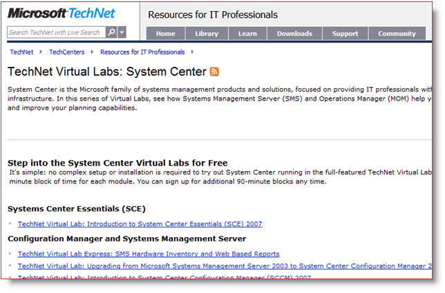 Virtualni laboratoriji Microsoft TechNet