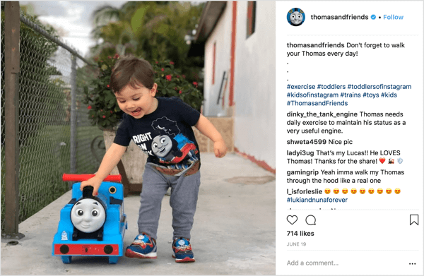 Thomas & Friends delijo fotografije staršev otrok, ki uporabljajo blago blagovne znamke.