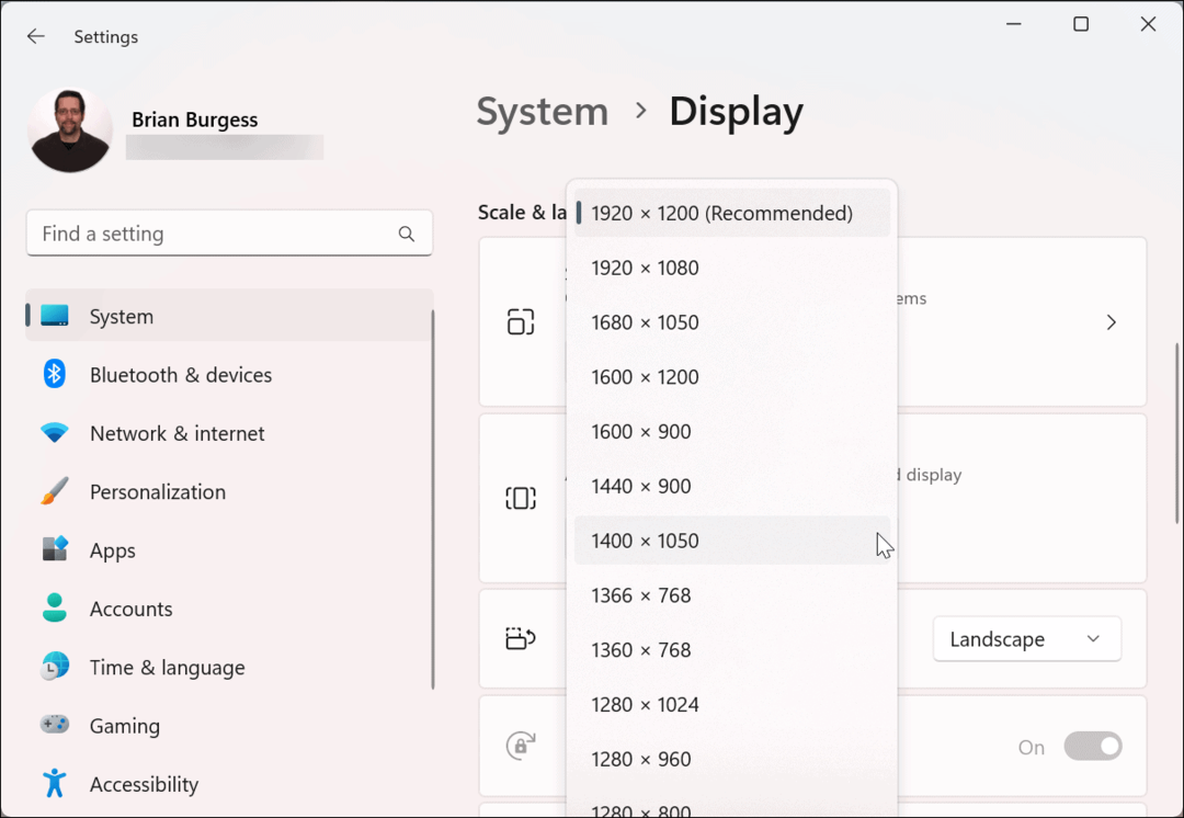 Spremenite ločljivost zaslona v sistemu Windows 11