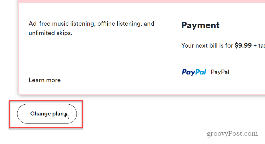 Spremenite način plačila na Spotify
