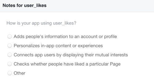 Pojasnite, kako boste uporabljali podatke o všečkih, ki jih zbirate na Facebooku.