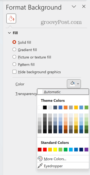 powerpoint izberite barvo ozadja