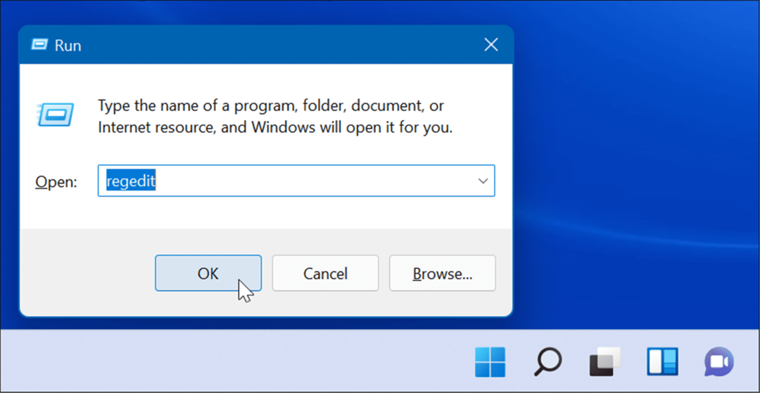 regedit Zaženite Windows 11