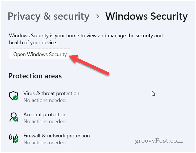 Zaženite Varnost sistema Windows v sistemu Windows 11