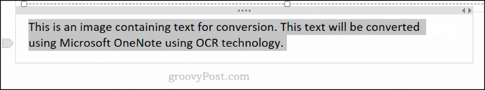 Izvlečeno besedilo s slike v OneNote