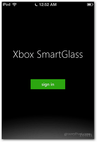 Xbox SmartGlass Prijava v iOS