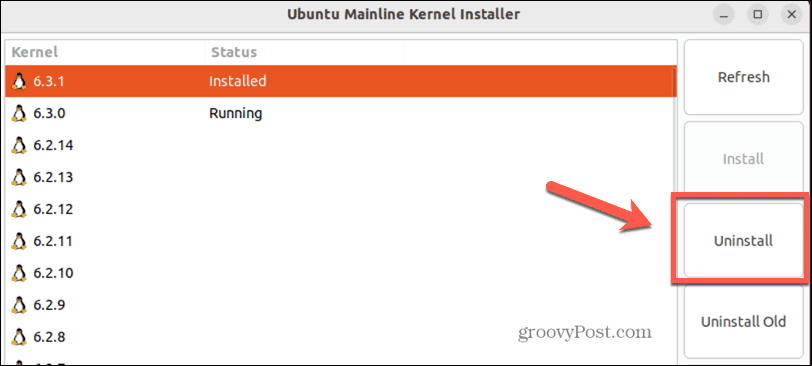 ubuntu uninstall kernel in mainline