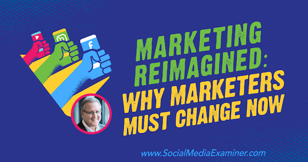 Marketing Reimagined: Zakaj se morajo tržniki zdaj spremeniti, vključno z vpogledi Marka Schaeferja v podcast Social Media Marketing.