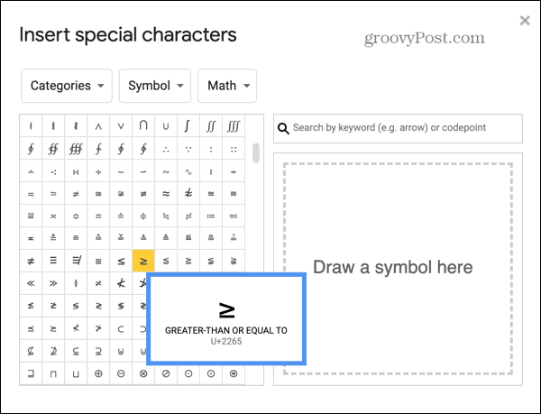 Google Diapozitivi izberite simbol