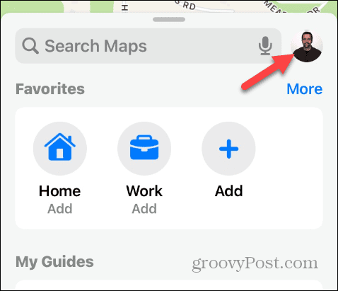 ikono računa v Apple Maps