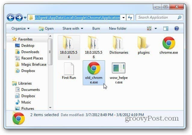 Google Chrome: Odstranite stare različice z diska