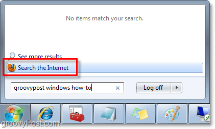 naredite iskalnik Windows 7 in iskanje po internetu v iskalnem oknu v začetnem meniju