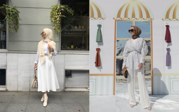 bela obleka hidžab