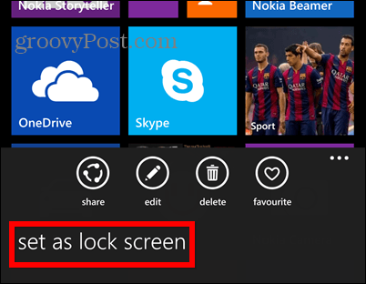Set zaklepanja zaslona za Windows Phone 8.1