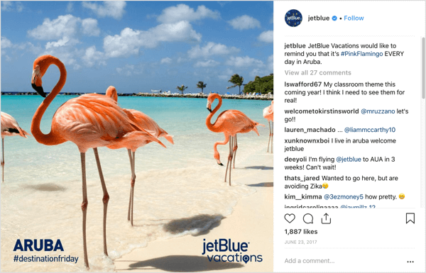 Ta objava v Instagramu prikazuje čudovito fotografijo plaže.