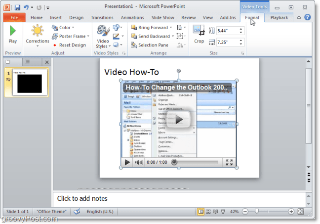 video v programu PowerPoint 2010 z youtube-a