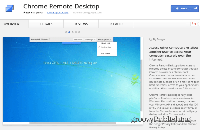 Spletna trgovina Chrome Remote Desktop