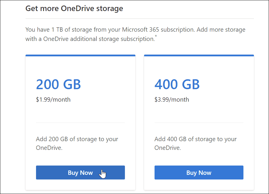 pridobite več prostora za shranjevanje v OneDrive