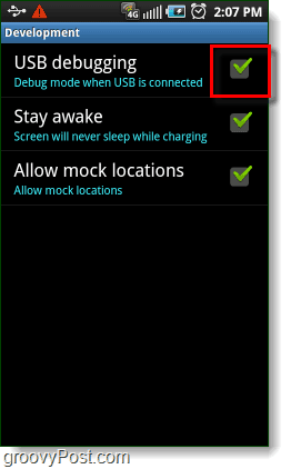 Odpravljanje napak Android USB, ostanite budni in dovolite posmehljive lokacije