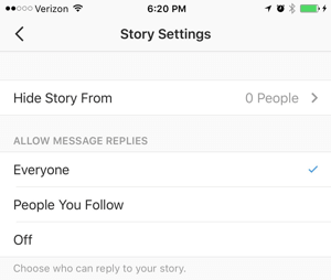 nastavitve zgodb v instagramu