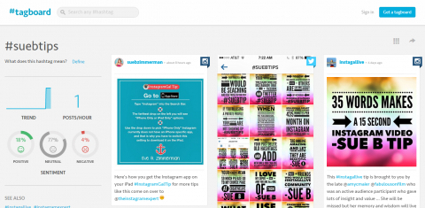 Uporabite Tagboard, da zahtevate in preverite svoje edinstvene hashtagove na Instagramu. 