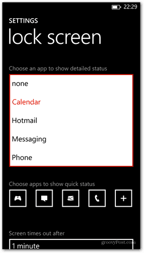 Windows Phone 8 prilagodite podrobno stanje aplikacije zaklenjenega zaslona
