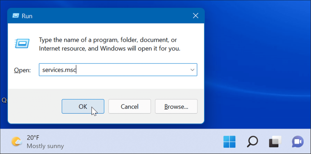 services-msc zaženite Windows 11