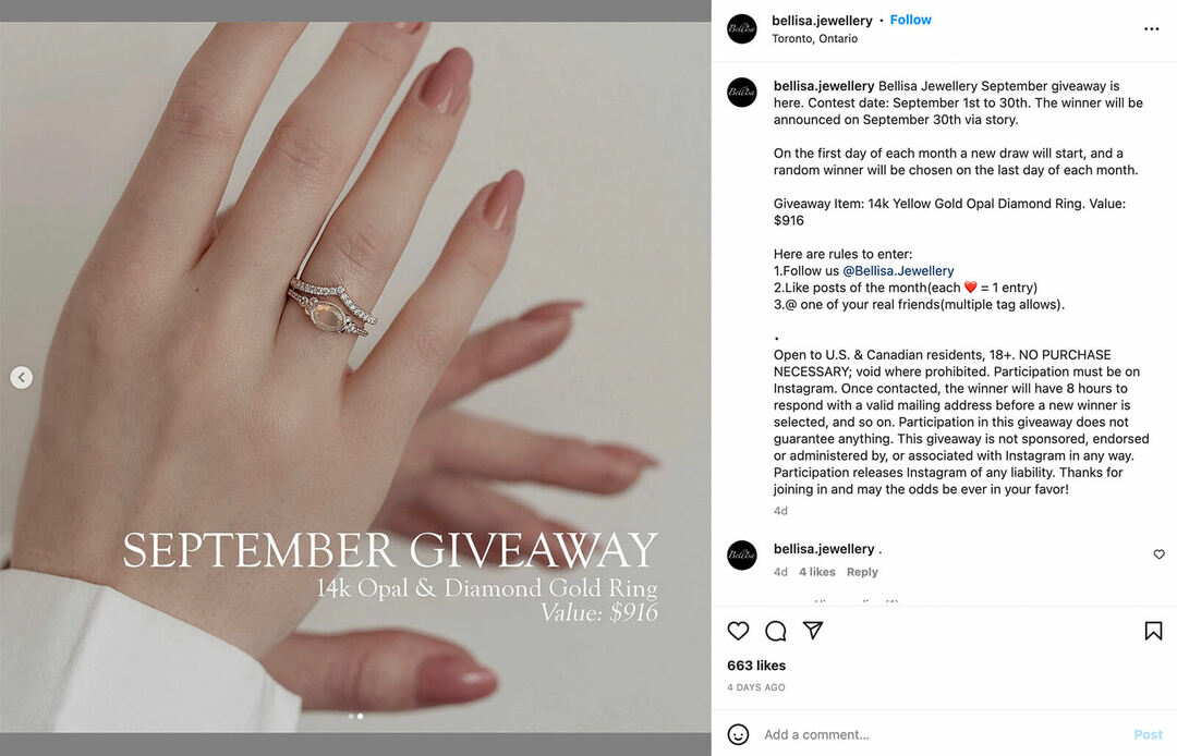 how-to-ongoing-engagement-from-recurring-social-media-contests-seasonal-holiday-giveaways-and-contests-bellisa-jewellrey-example-3