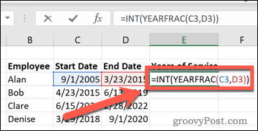 excel yearfrac popolna formula