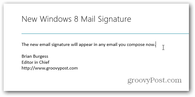 Spremenite privzeti podpis v programu Windows 8 Mail