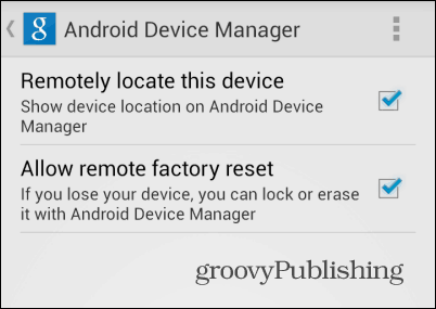 Nastavitve upravitelja Android naprav